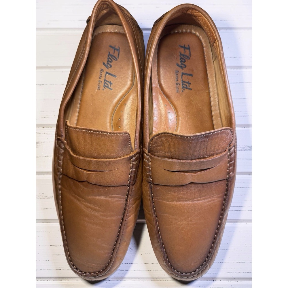 Flag Ltd. Nappa Glove Tan Leather Men's Loafer Size 10